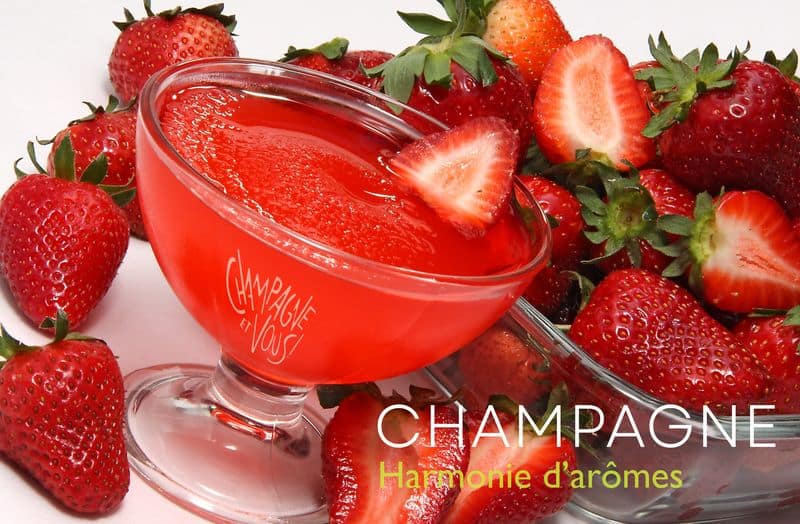 Granité aux fraises et au Champagne